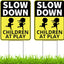 2 Letreros Seguridad Niños Set 13x17" Plástico Corrugado