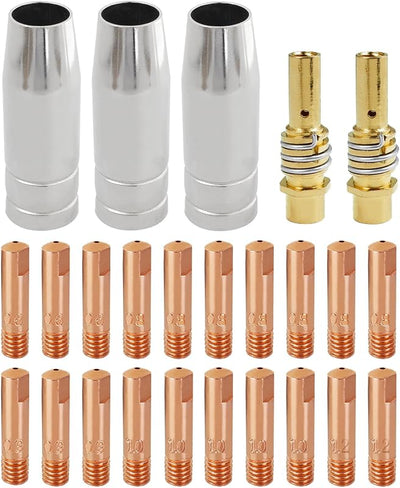 Kit soldador MIG 25 pzas con puntas 0.6-1.2mm y difusor gas