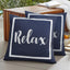 2 Pzas Fundas Almohada Impermeables 18x18" Azul y Blanco