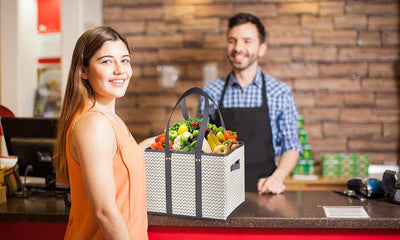 Bolsas compras grandes reutilizables con base reforzada set 3