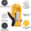 3 Pzas Guantes Invierno Hombre Piel Ciervo Aislamiento Thinsulate