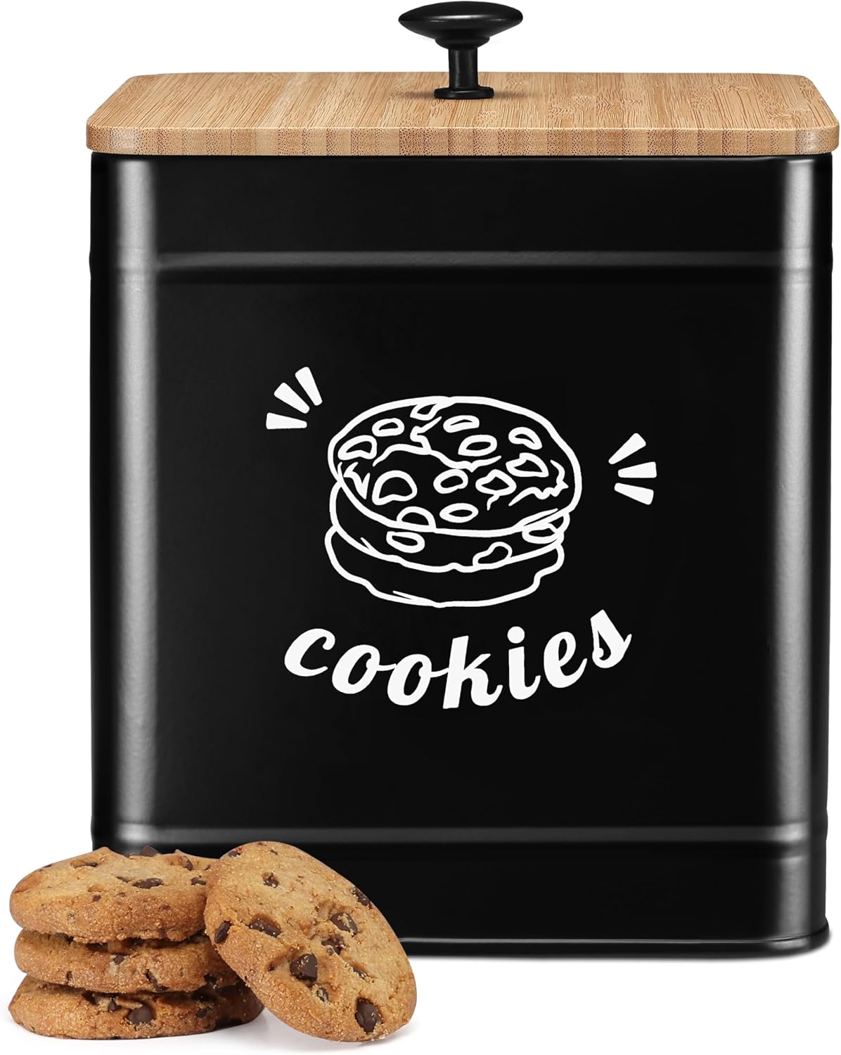 Tarro galletas tapa hermética de bambú para cocina
