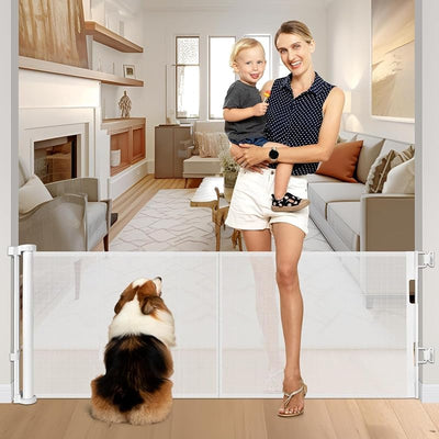 Puerta retráctil para perros 28pulg alto 55pulg ancho