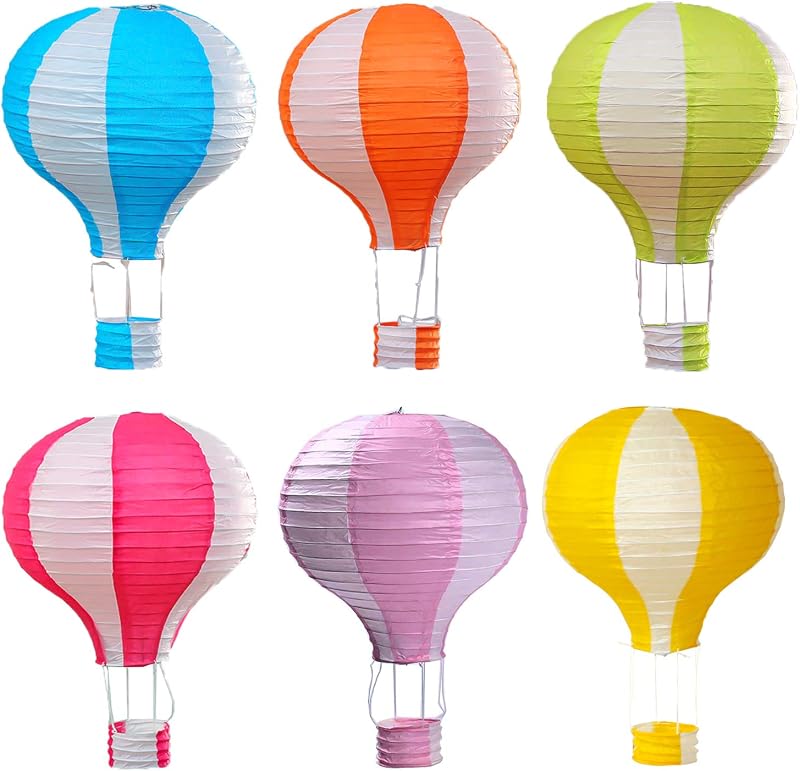 6 Pzas Farol Papel Globo 12pulg Decoración Fiesta