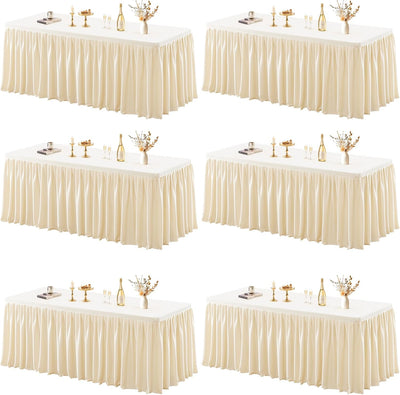 6 Manteles Champán Elásticos Volantes para Mesas 8ft