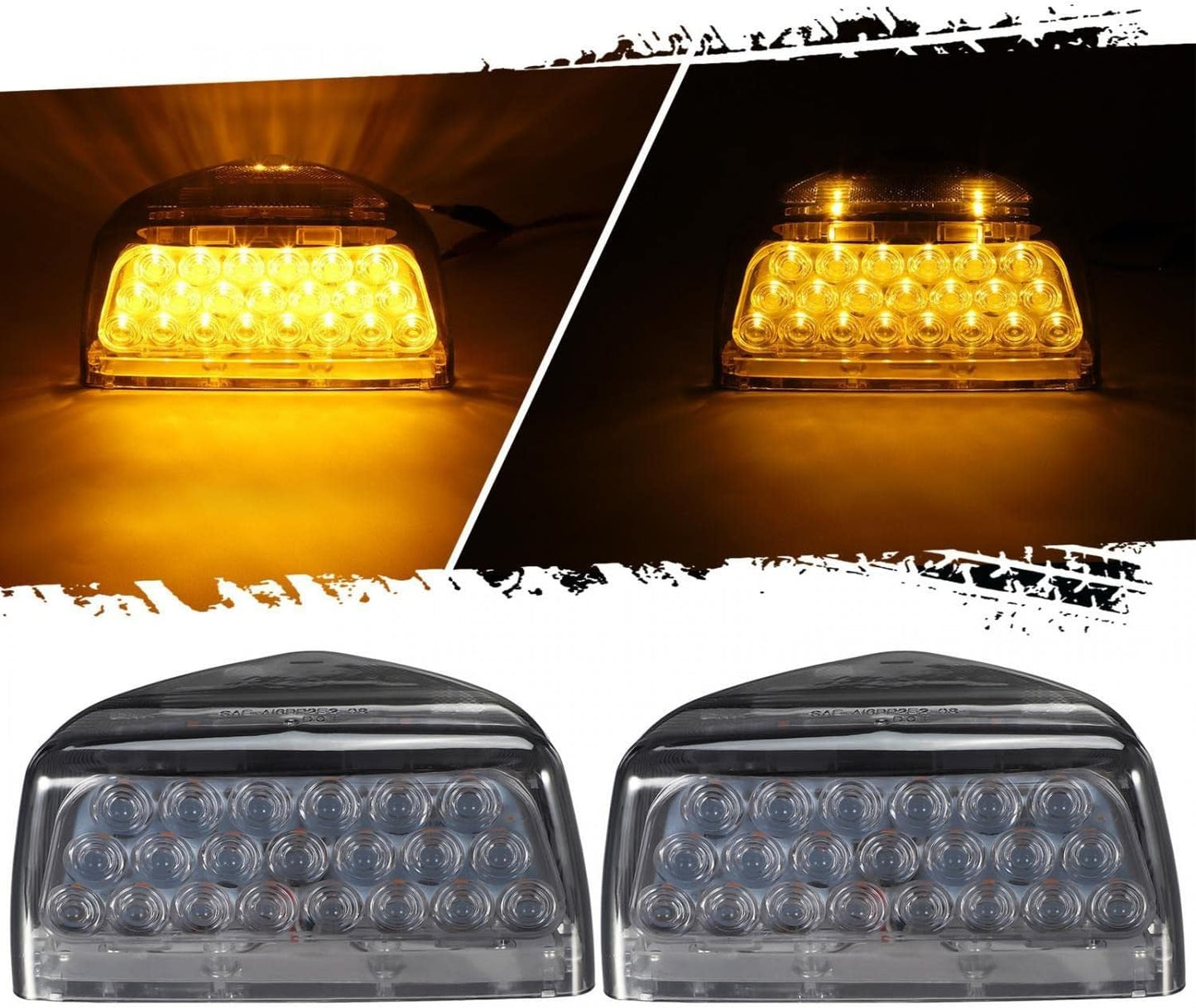 2 Luces Señal Giro Ámbar 31LED con Cables Repuesto Peterbilt