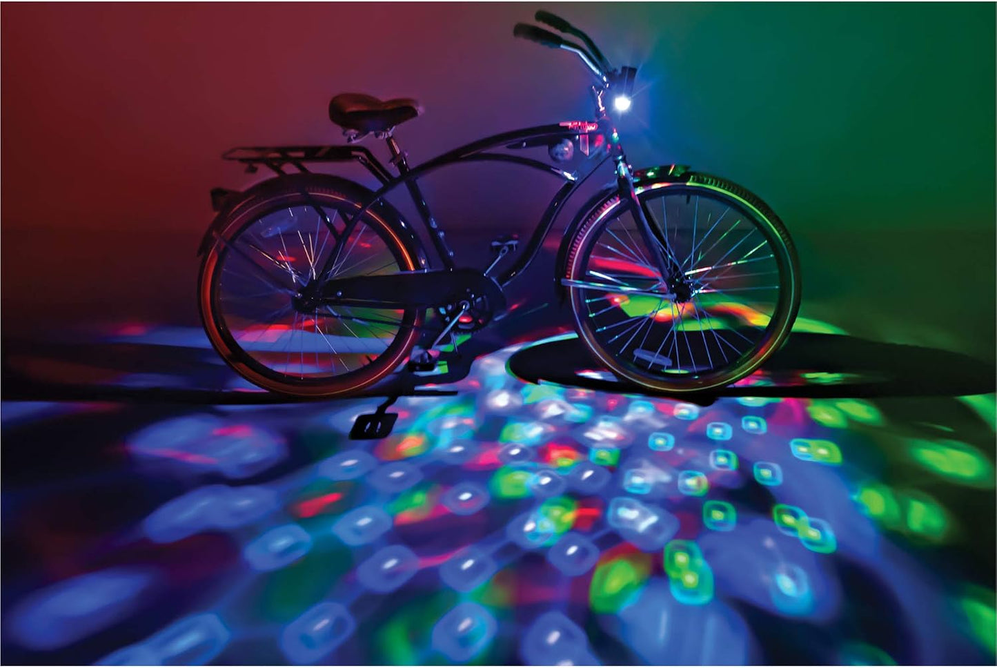 Luz LED bicicleta tricolor parpadeante para fiesta noche