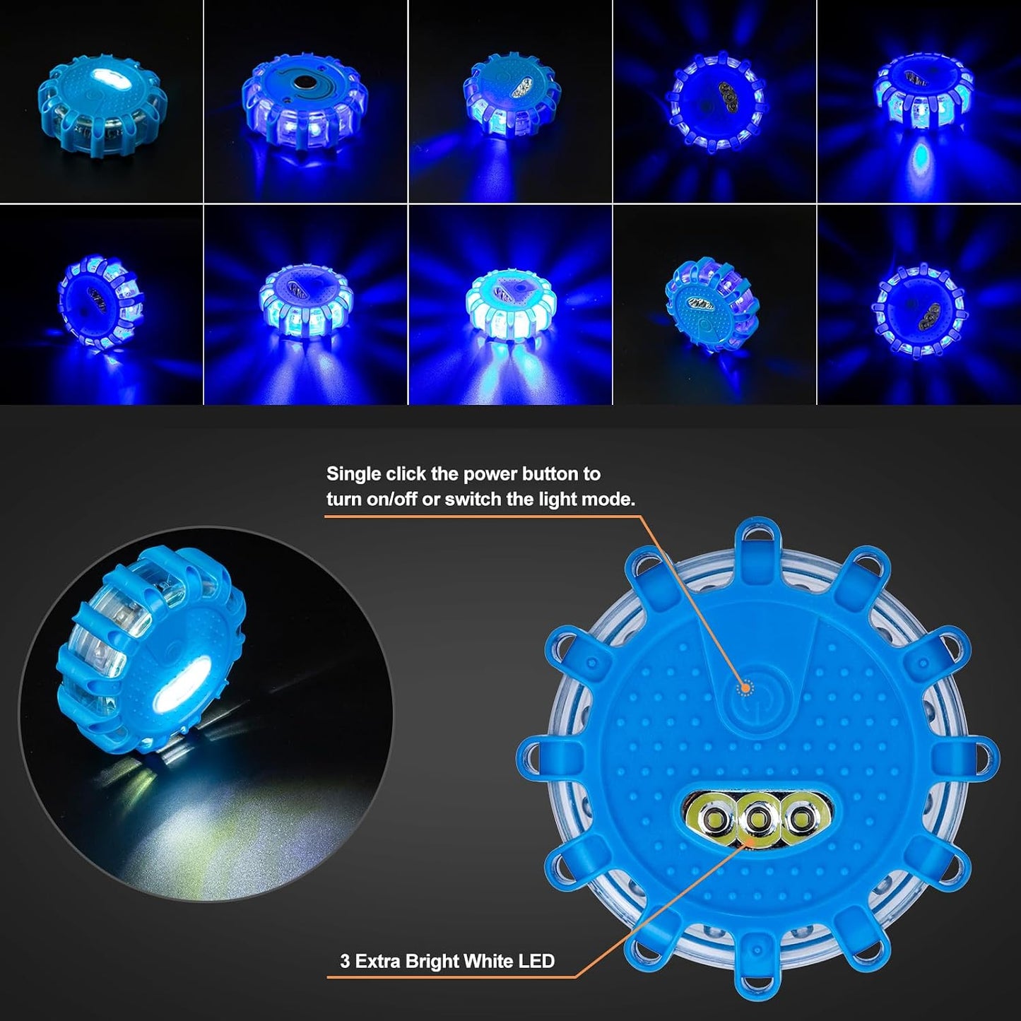 Luces LED emergencia coche camión barco kit 6
