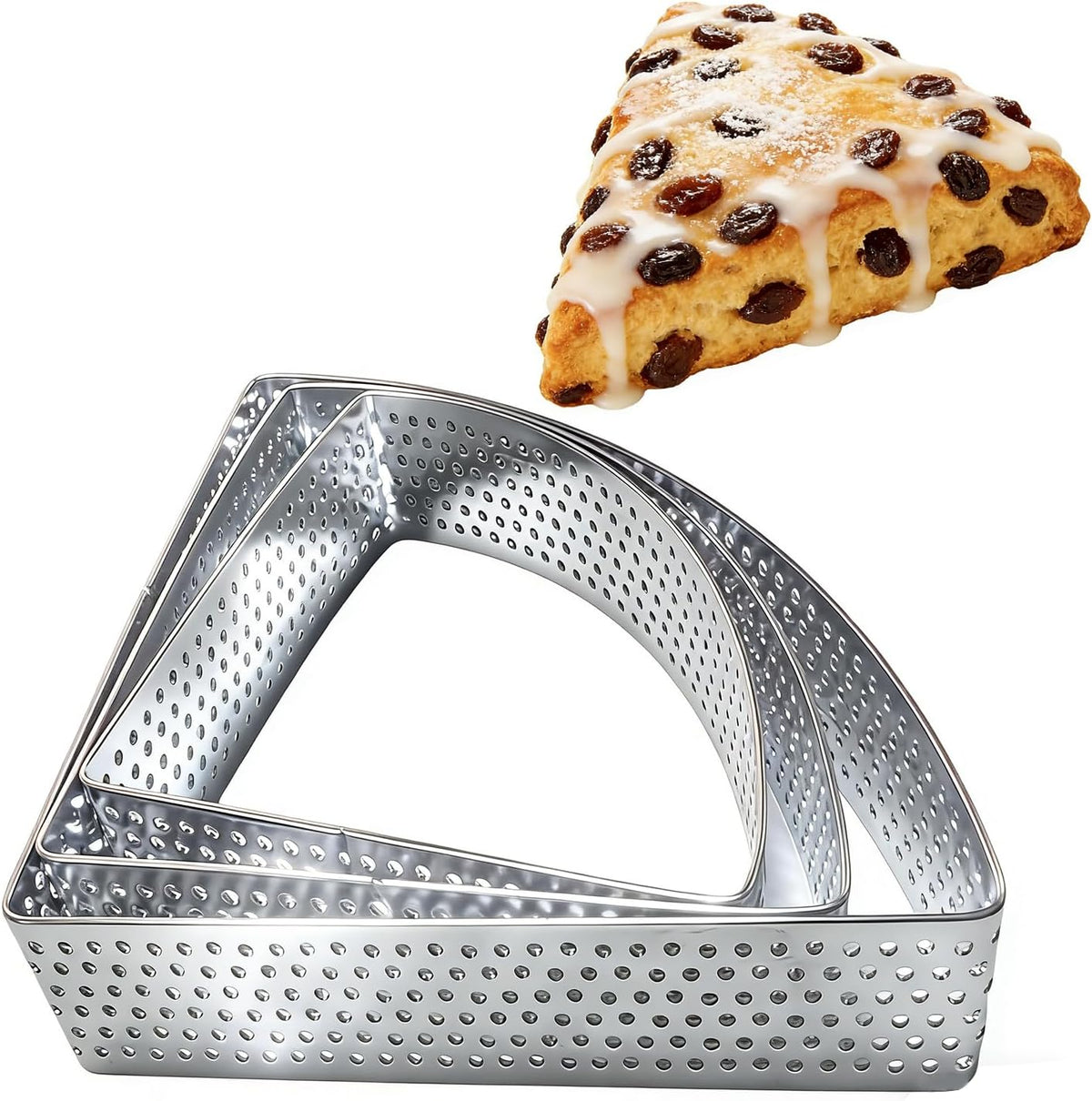 Juego cortador de galletas triangular de acero inoxidable 2.7-3.5 pulgadas