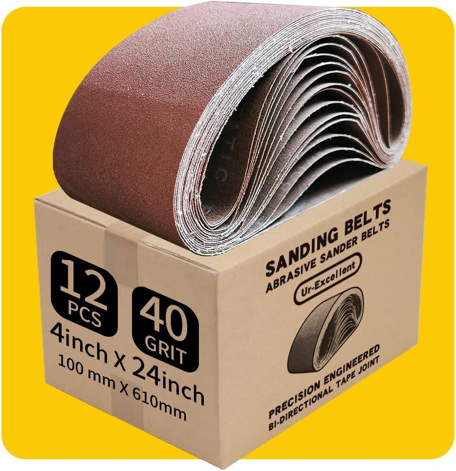 Cinturón lijado grano 40 4x24pulg aluminio paquete 12