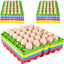 Pack 12 bandejas plástico huevos 30 celdas apilables 4 colores