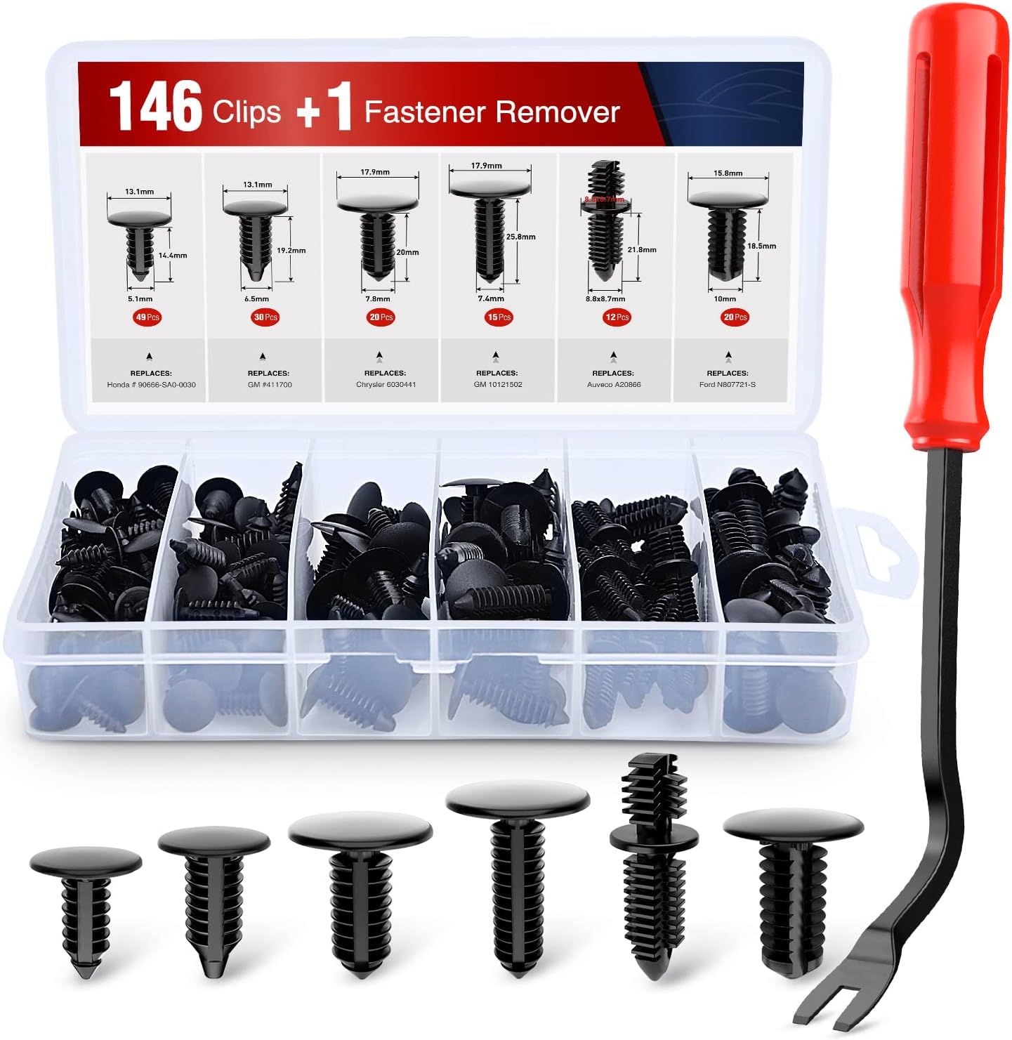 146 Clips Navidad Universal para GM Ford Honda Chrysler