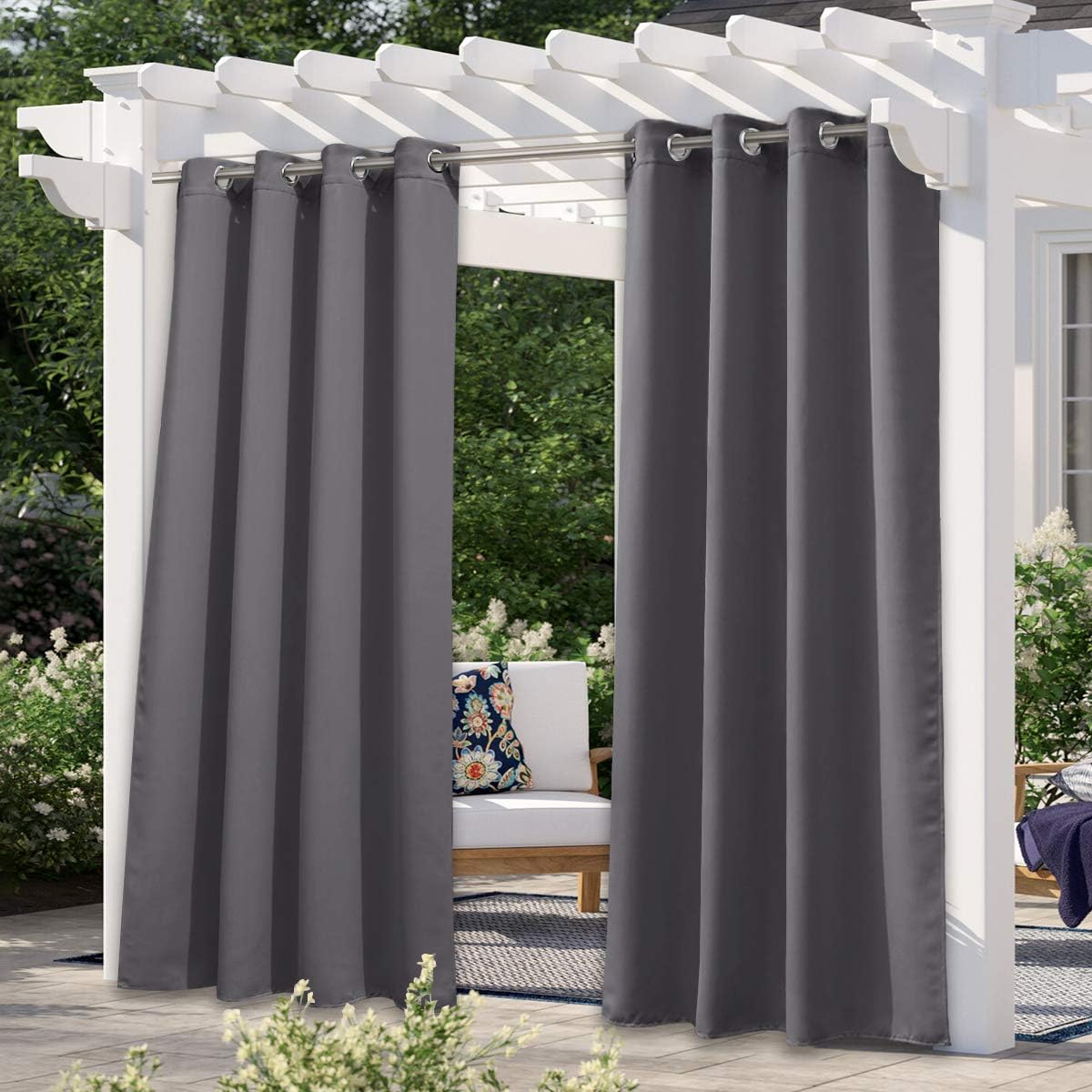 Cortina exterior impermeable para patio