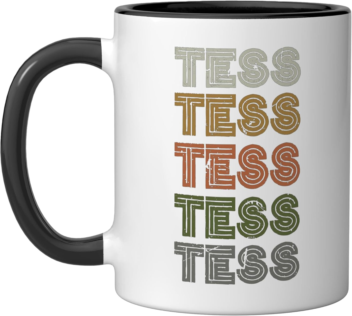 Taza Cerámica Estilo Grunge Retro Negro/Blanco