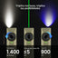 Linterna EDC 1400lúmenes LED blanco UV y verde