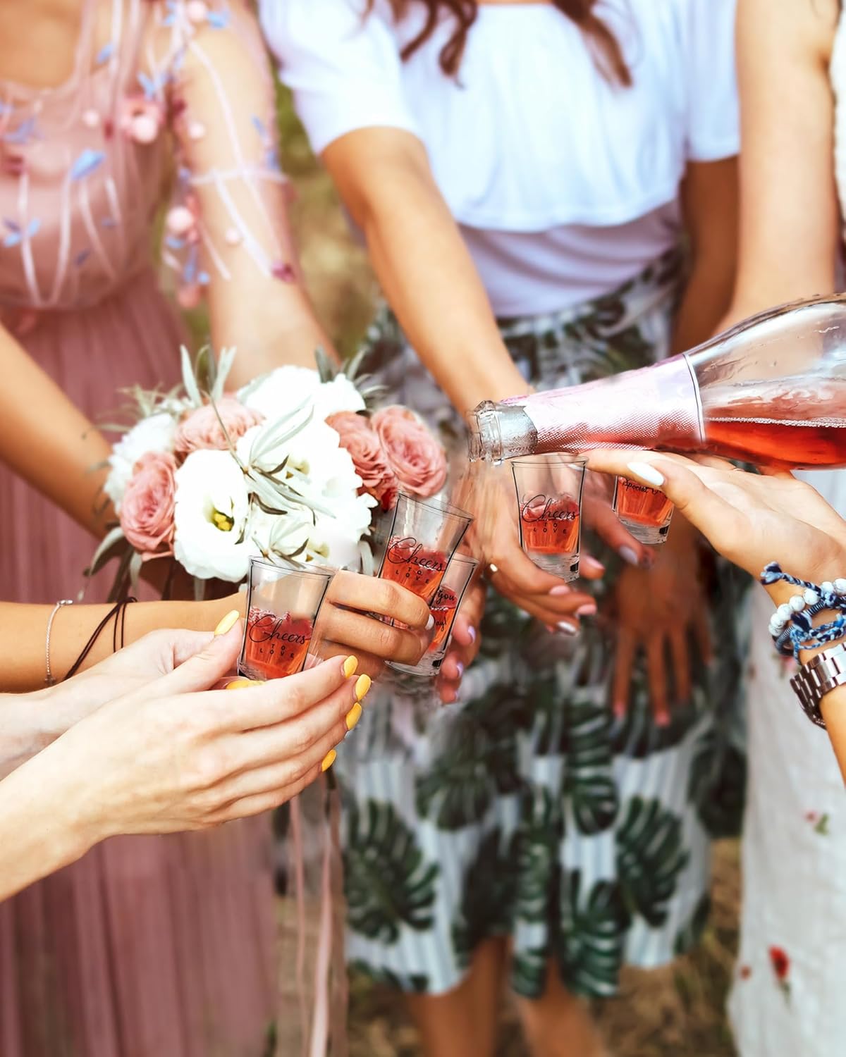 50 Vasos Acrílicos Boda con Cajas Agradecimiento