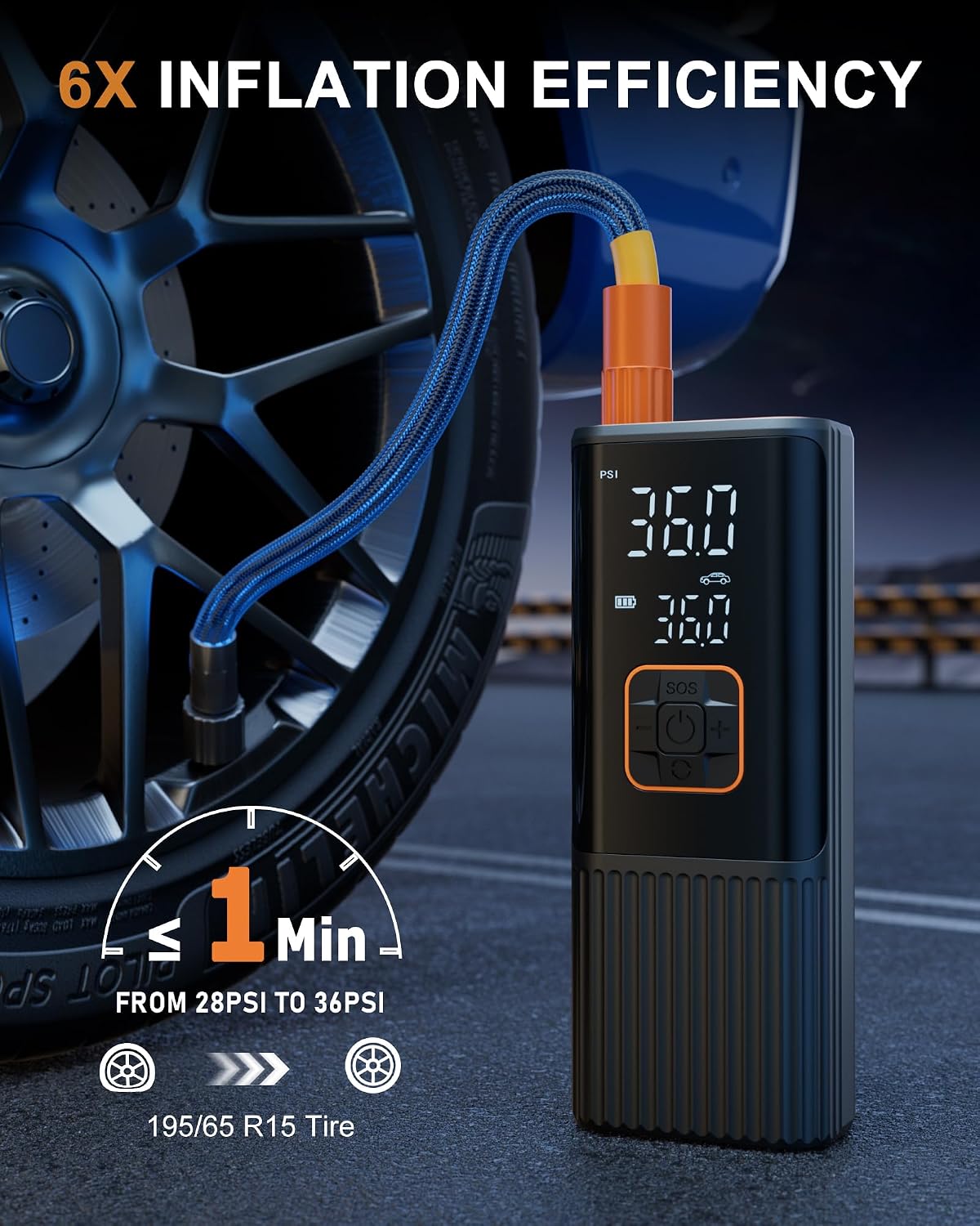 Compresor aire portátil 180 psi inflador neumáticos