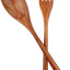 Juego de 2 cucharas y tenedores de madera reutilizables para cocinar y viajar