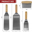 Set 4 Espátulas Acero Inox para Teppanyaki con Mango Madera