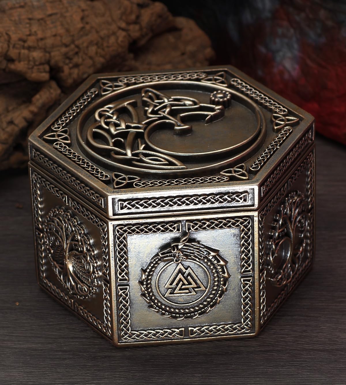 Joyero vikingo lobo Yggdrasil regalo
