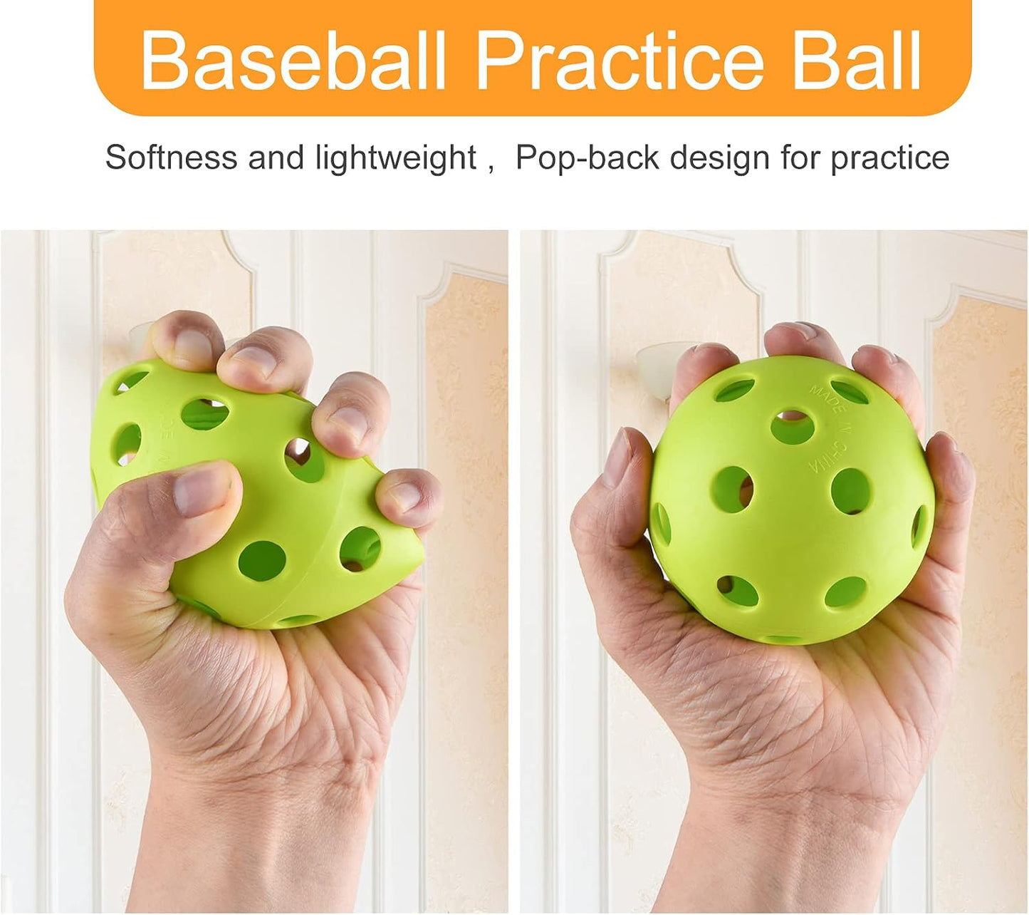 Pack 18/36 pelotas béisbol plástico huecas entrenamiento