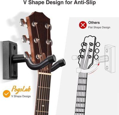 Soporte pared guitarra eléctrica acústica bajo ukelele negro