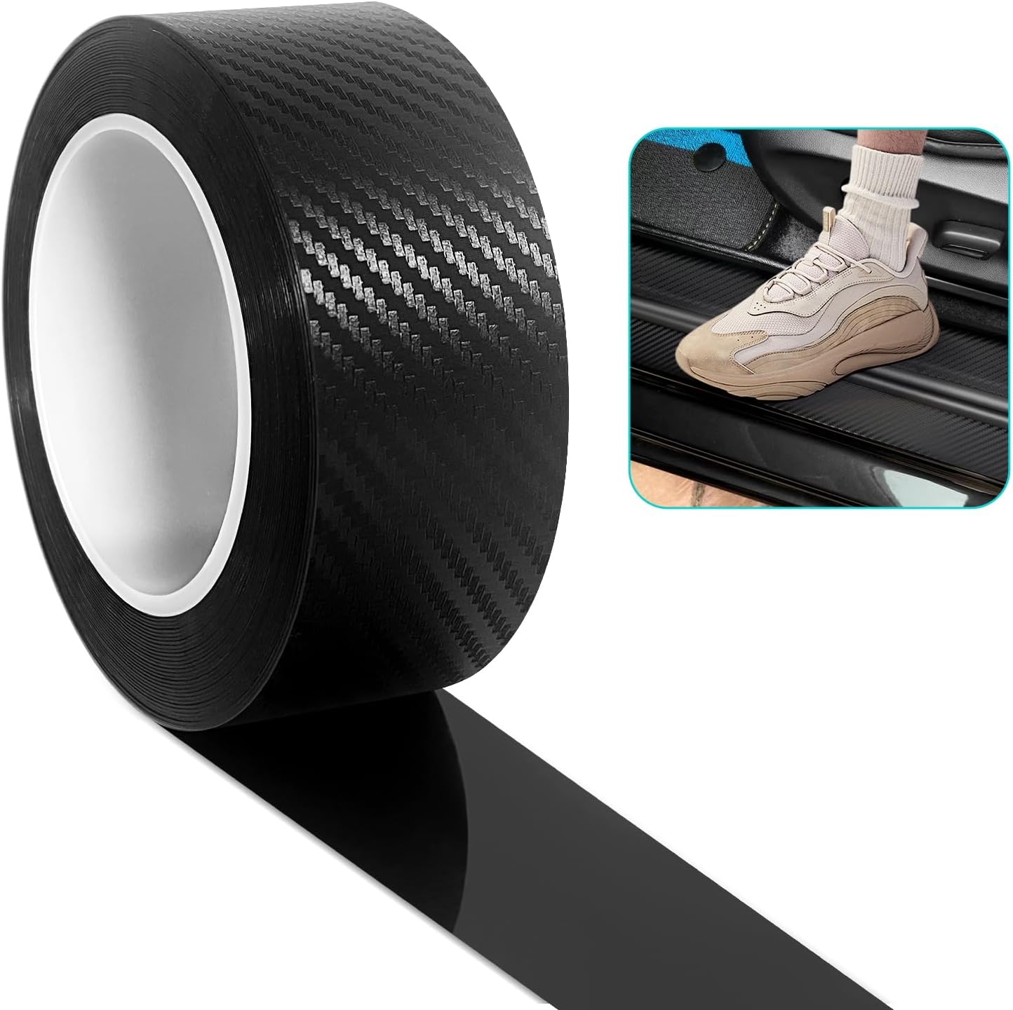 Envoltura fibra carbono negra protector umbral puerta 5d