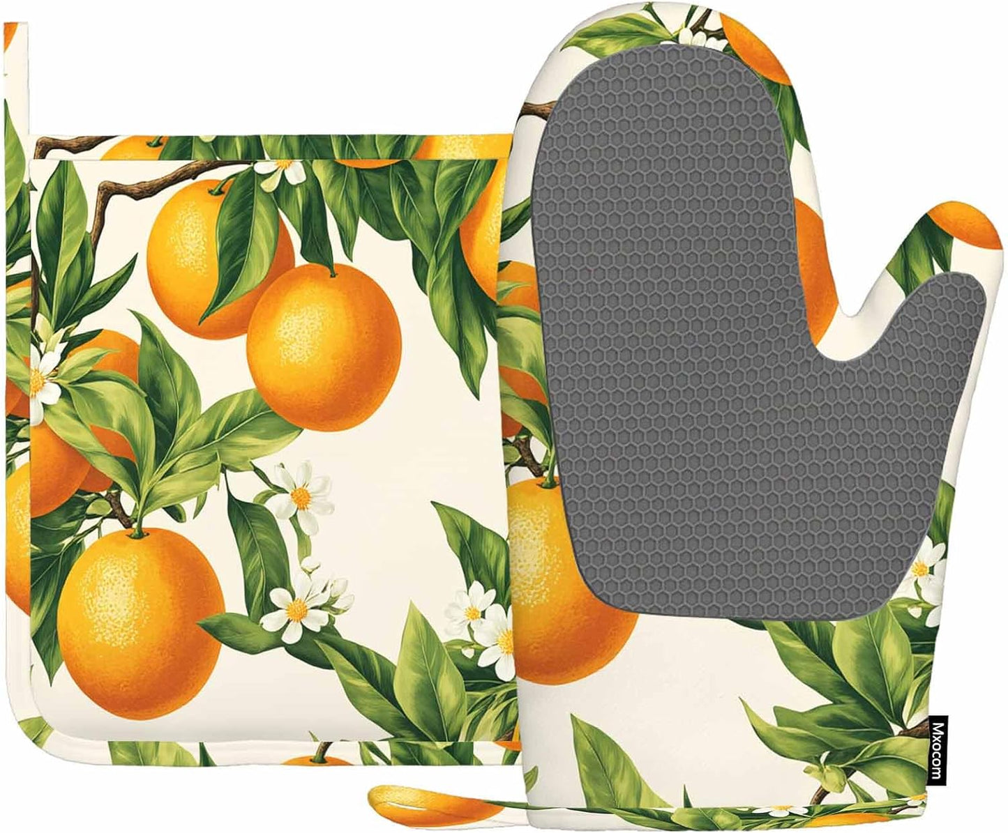 Manopla horno naranja soporte olla silicona resistente calor