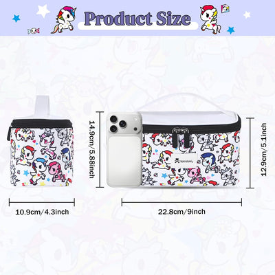 Bolsa maquillaje viaje gran capacidad con asa blanco