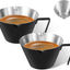 2 Pzas Taza Espresso Acero Inox Asa Medidora 3.4oz Negro