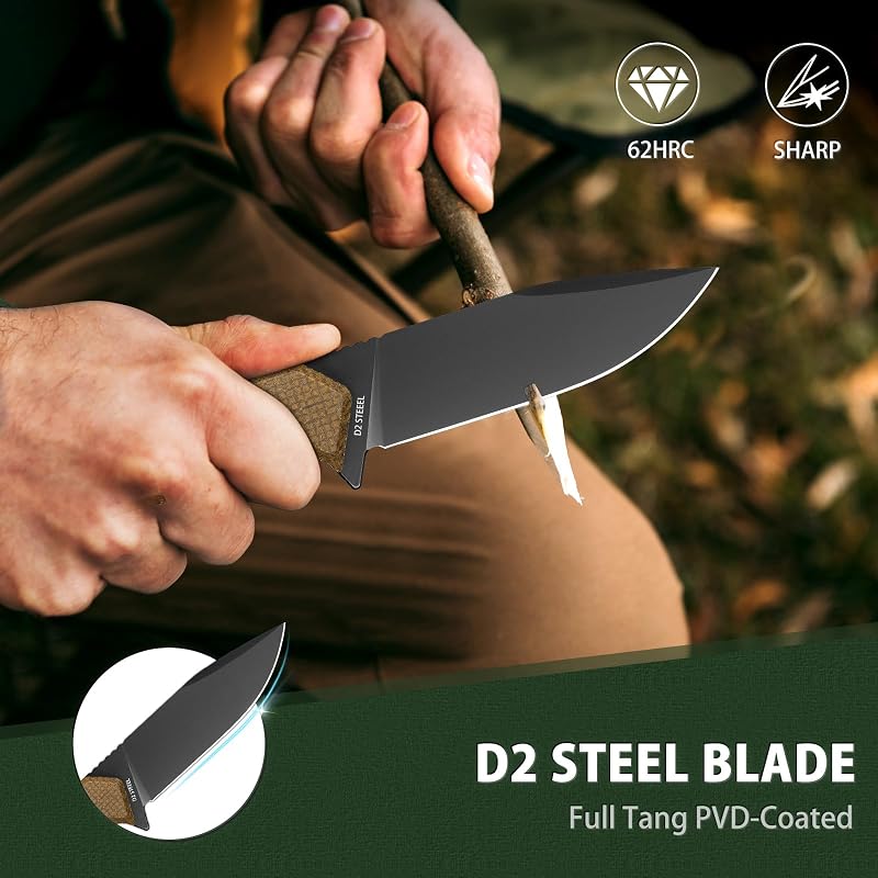 Cuchillo supervivencia acero D2 4.1pulg funda Kydex