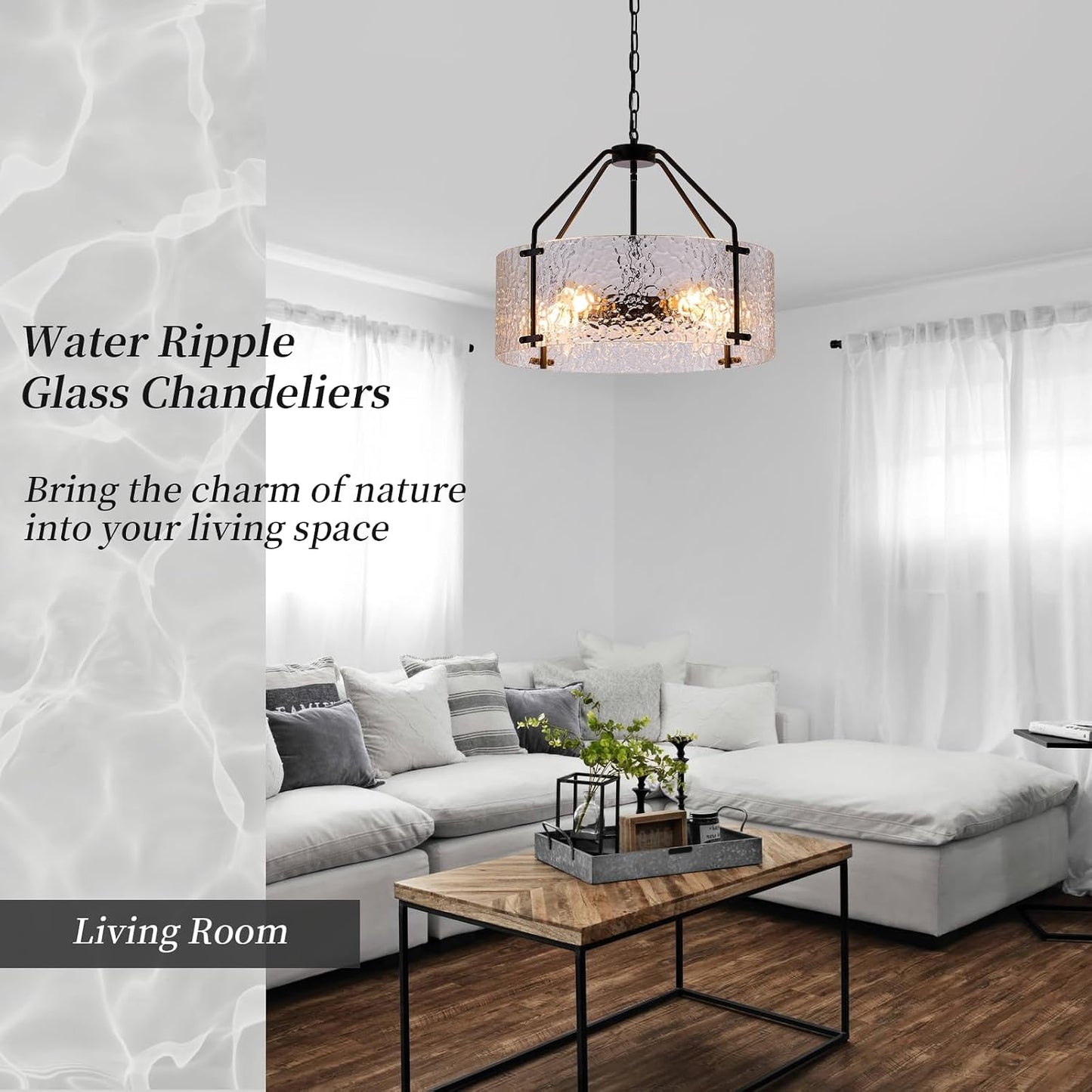 Candelabro cristal 20pulg 5 luces para comedor sala