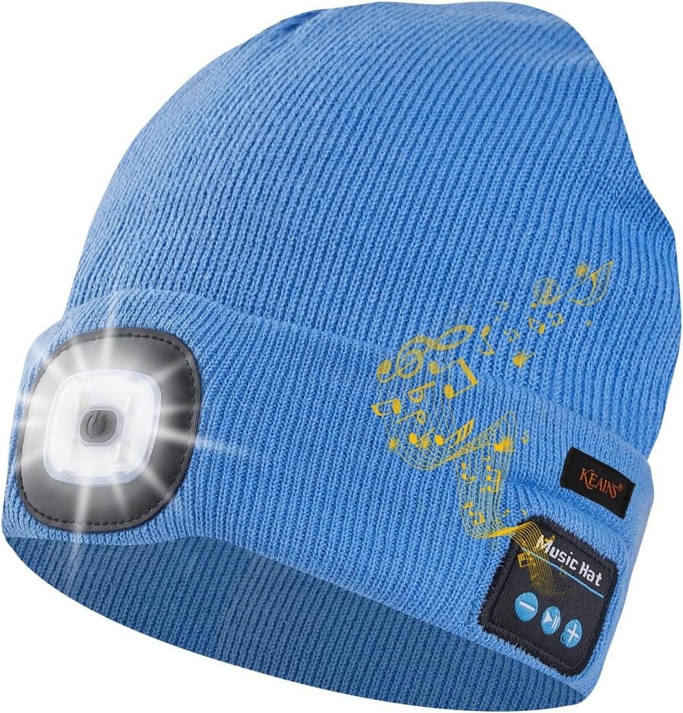 Gorro Bluetooth con luz y auriculares para hombres y mujeres