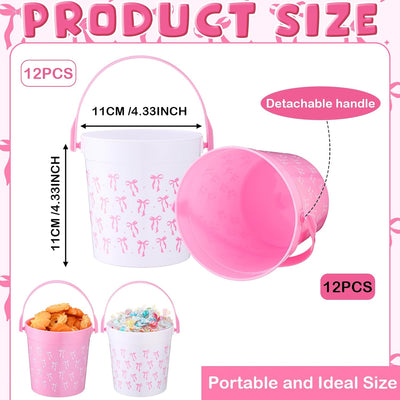 12 Pzas Lazo Rosa 32oz para Cócteles y Cumpleaños