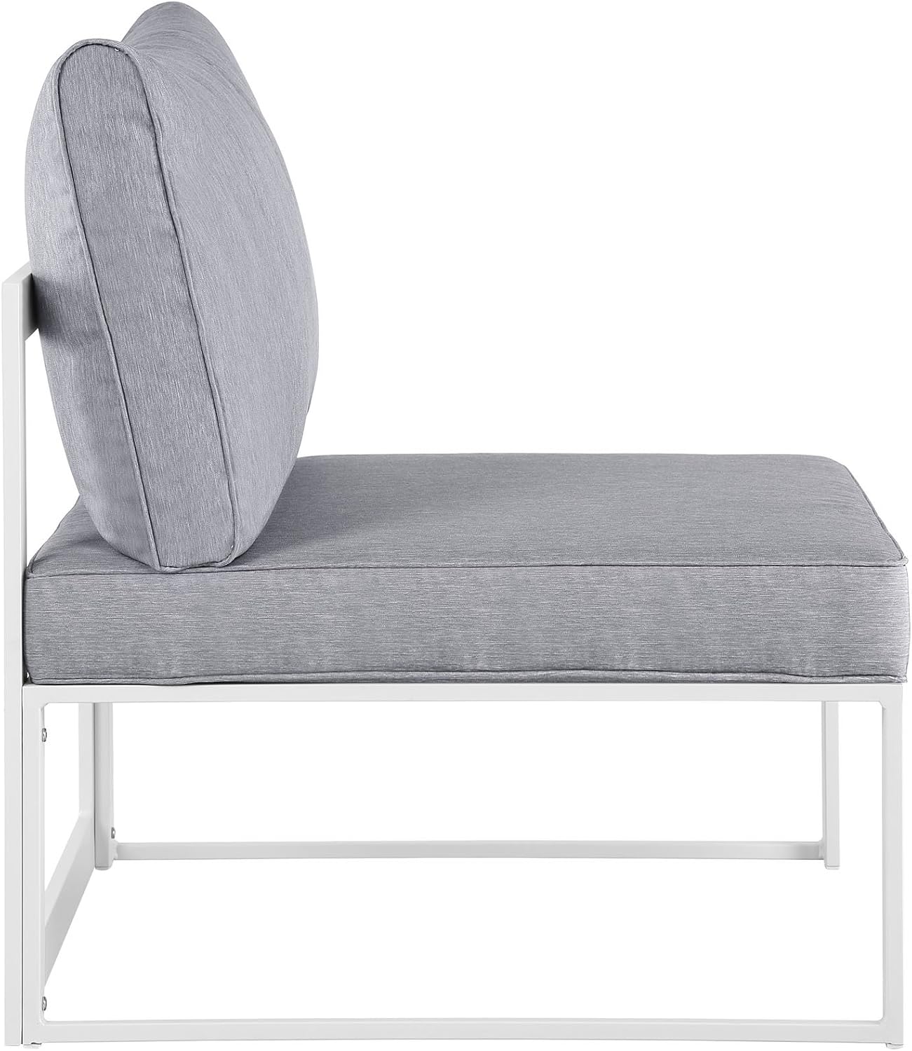 Silla aluminio patio sin brazos blanco y gris