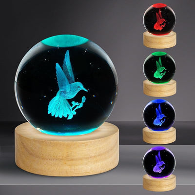Luz nocturna colibrí 3D 2.4pulg con 16 colores decorativa
