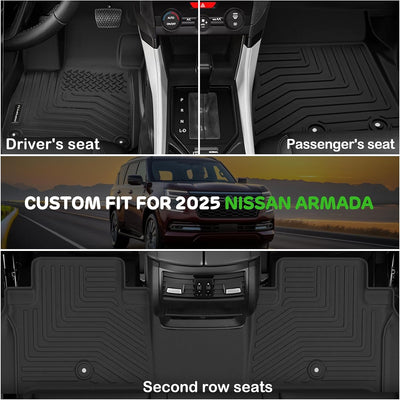 Alfombrillas piso Nissan Armada 2025 TPE goma todo clima
