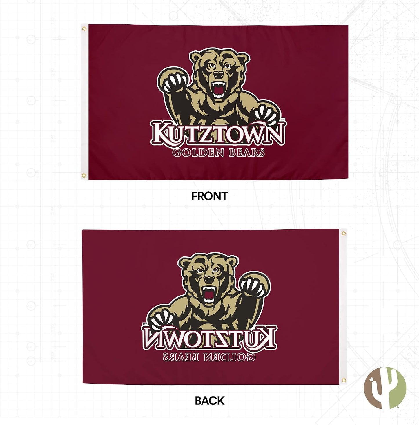 Bandera Kutztown University 3x5pulg tela poliéster duradera