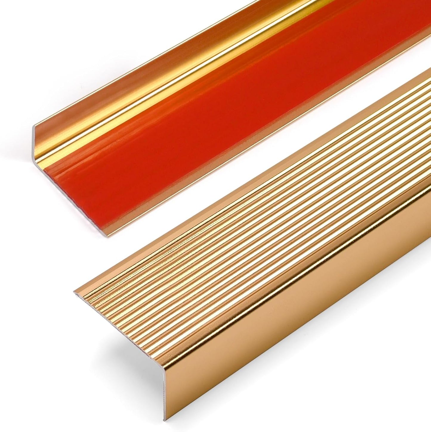 Protectores borde escalera autoadhesivos antideslizantes 36pulg dorado