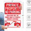 Placa privado no estacionar 18x12" resistente luz exterior