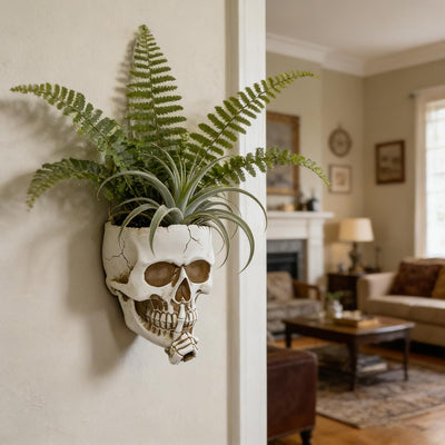 Maceta calavera gótica decoración pared