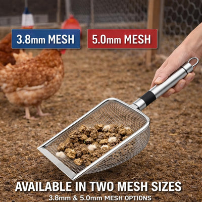 2 Cucharas Acero Inox para Arena Gallinero y Gatos