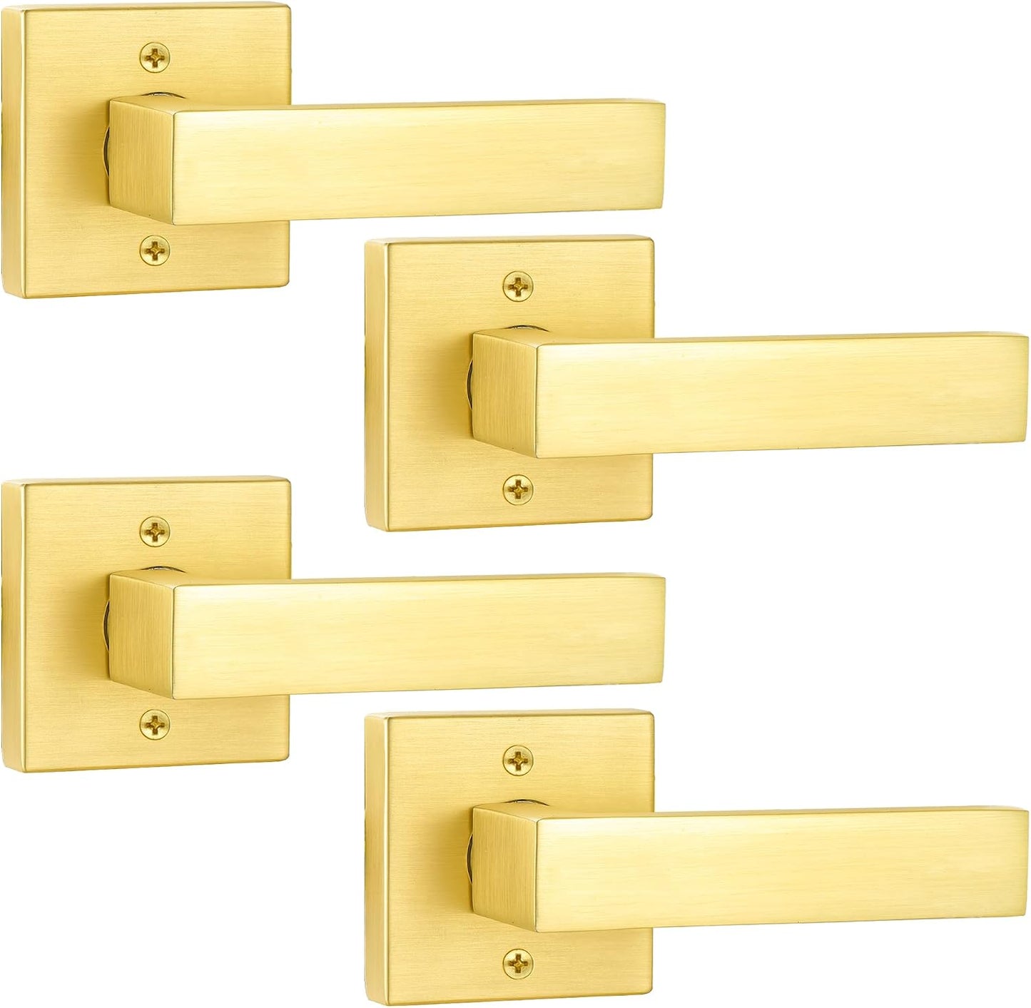 Pomo puerta simulado latón satinado pack 4
