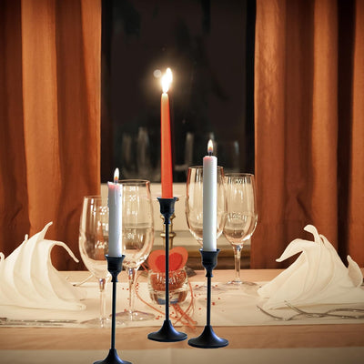 12 Portavelas Metal Cónico para Candelabros Negro Hogar