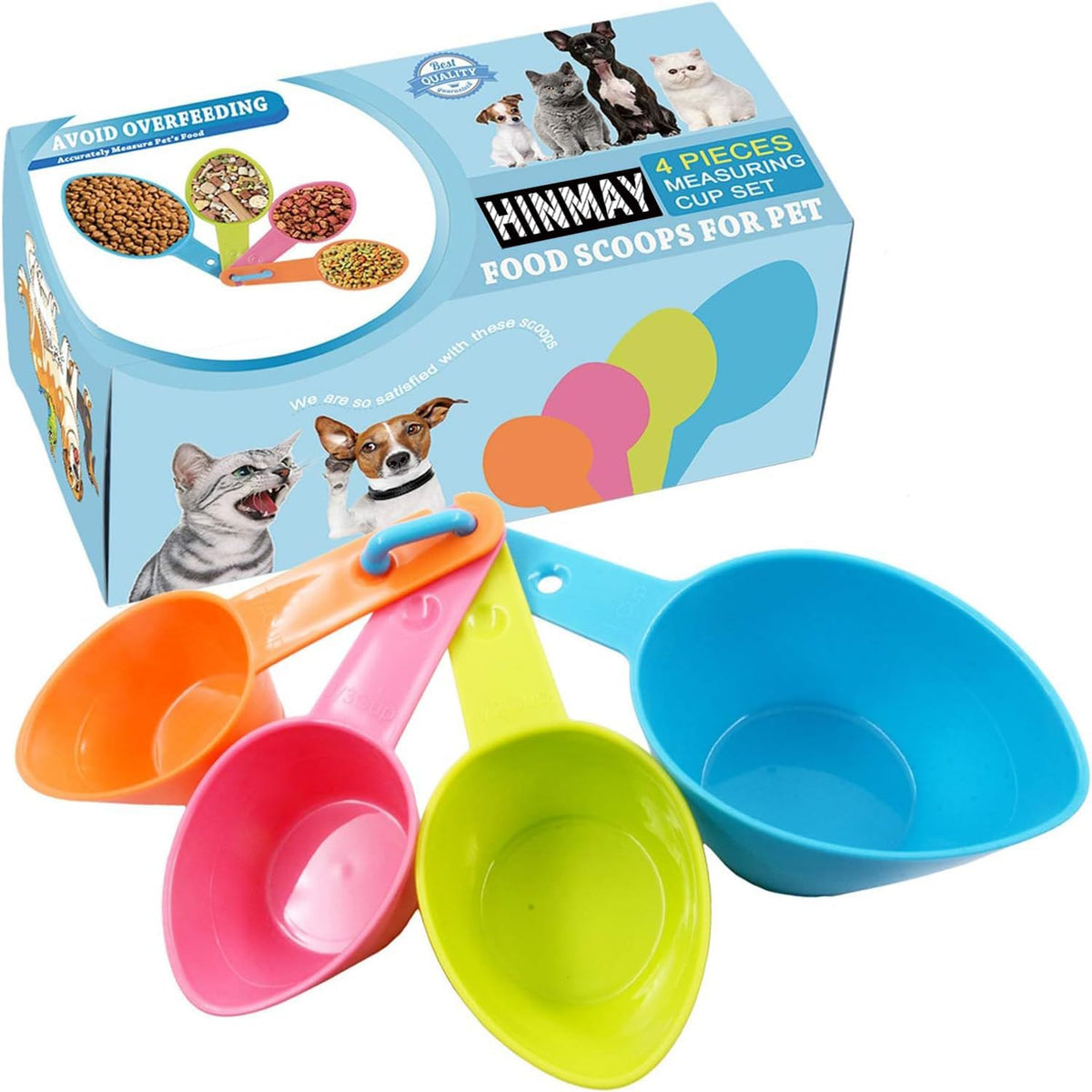Juego cucharas medidoras plástico mascotas color aleatorio