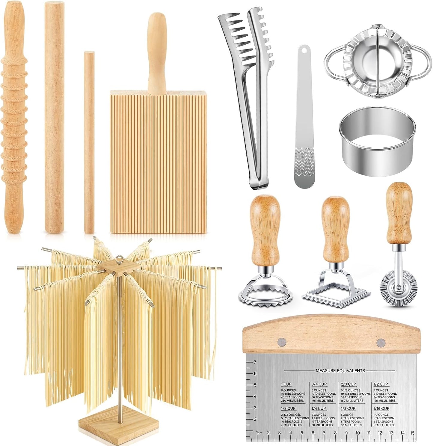 13 Pzas herramientas hacer pasta con estante acero inox