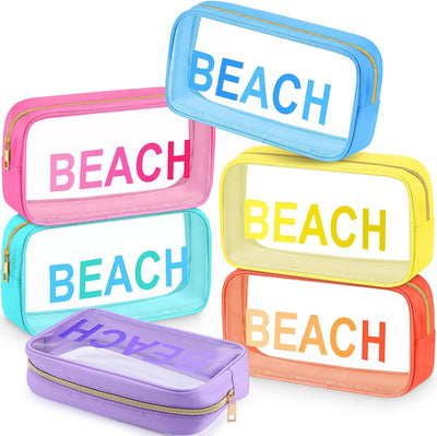 Bolsa maquillaje transparente 6 pzas impermeable viaje
