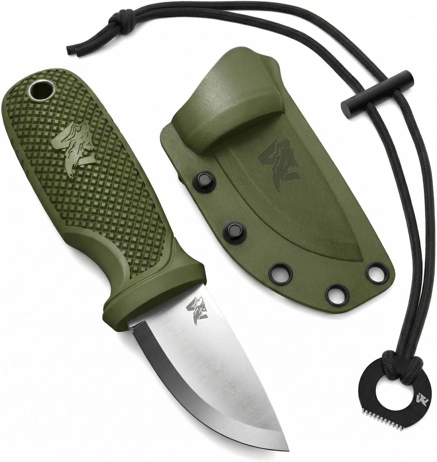 Cuchillo EDC con collar y funda para cuello