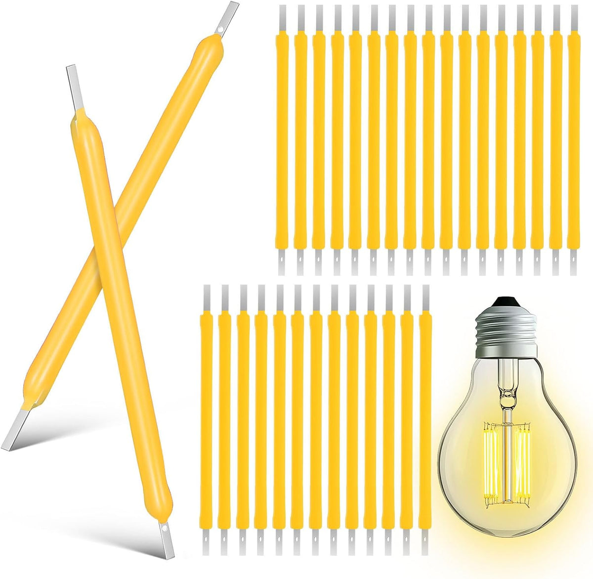 100 Pzas Filamento LED 3V 2700K Blanco Cálido