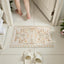 Alfombra baño bohemia antideslizante 16x24pulg floral amarilla
